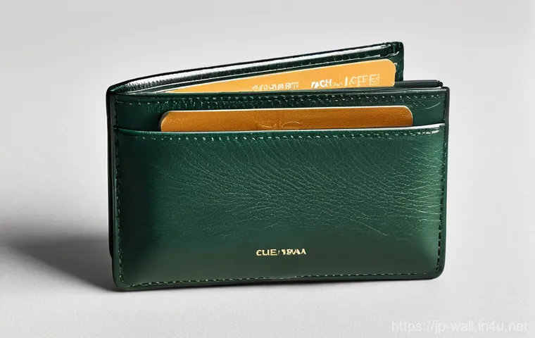 브랜드별 지갑 세일 정보 - **Prompt 1: Autumn Elegance - Embossed Leather Mini Wallet**
    "A close-up shot of a sophisticated...